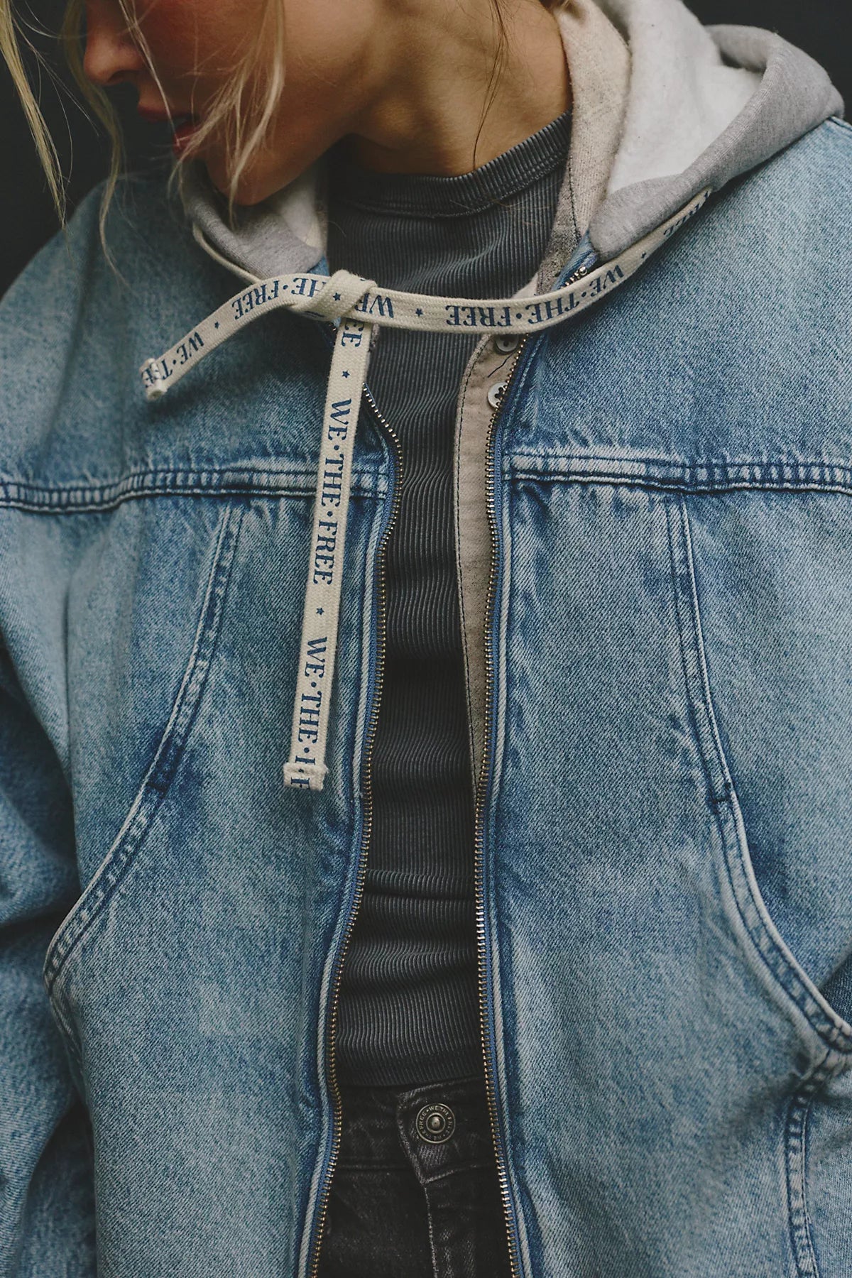 We The Free Iggy Hooded Denim Jacket