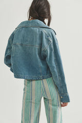We The Free Side To Side Cropped Denim Jacket
