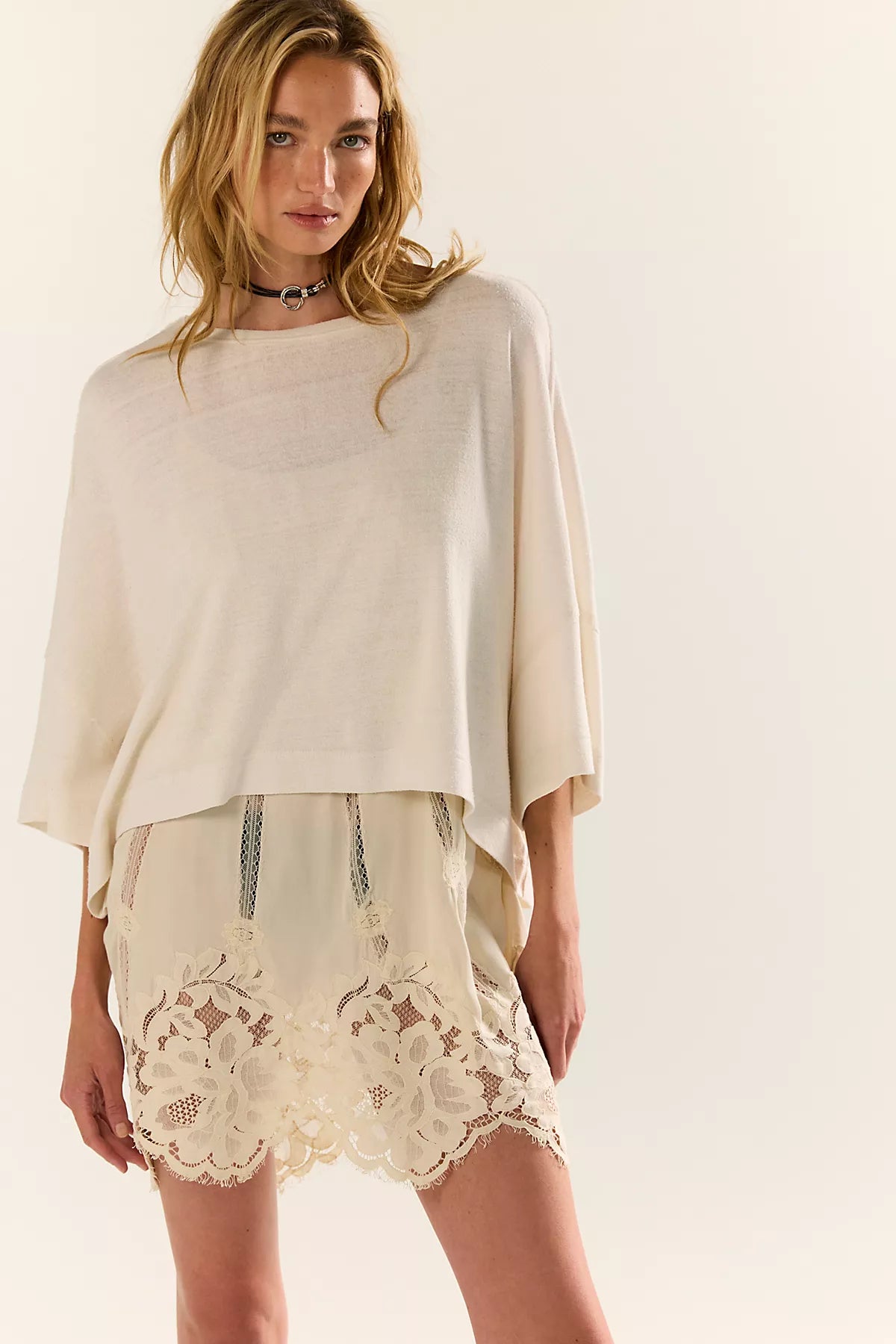We The Free Boxy Crew-Neck Silk Tee