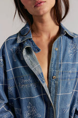 We The Free Have A Nice Day Denim Top